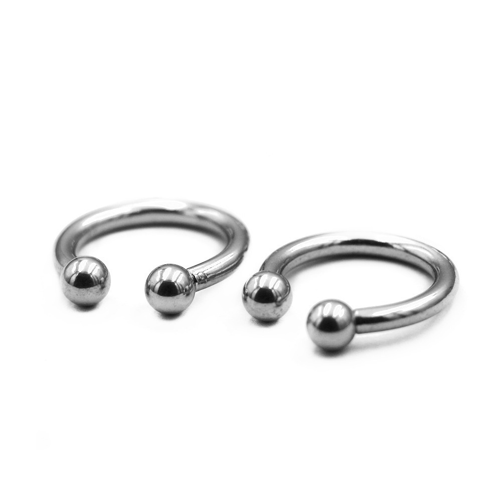 Surgical Stainless Steel Nose Ring Horseshoe Barbell Ring Big Gauge Circular Barbell