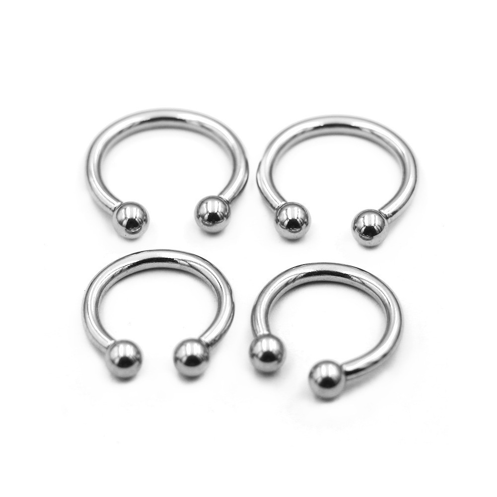 Surgical Stainless Steel Nose Ring Horseshoe Barbell Ring Big Gauge Circular Barbell