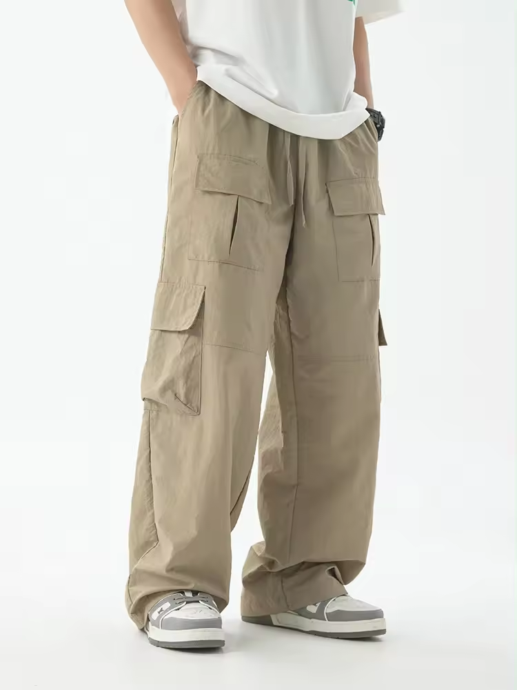 2024 OEM Men's Bib Pants Streetwear Black Work Pants Khaki Sweatpants Plus Size cargo pants for men