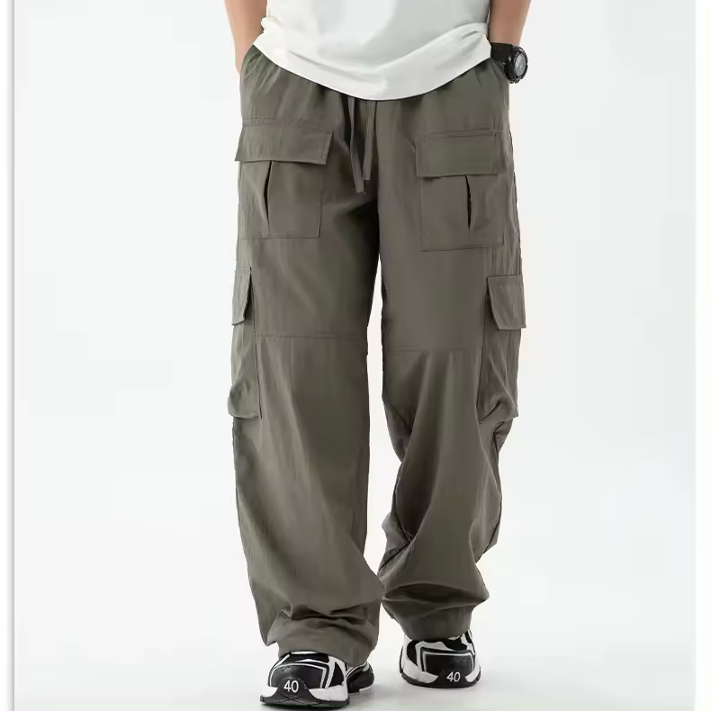 2024 OEM Men's Bib Pants Streetwear Black Work Pants Khaki Sweatpants Plus Size cargo pants for men