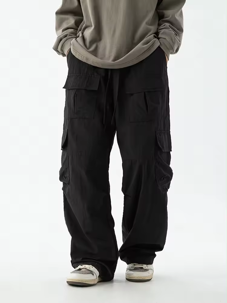 2024 OEM Men's Bib Pants Streetwear Black Work Pants Khaki Sweatpants Plus Size cargo pants for men