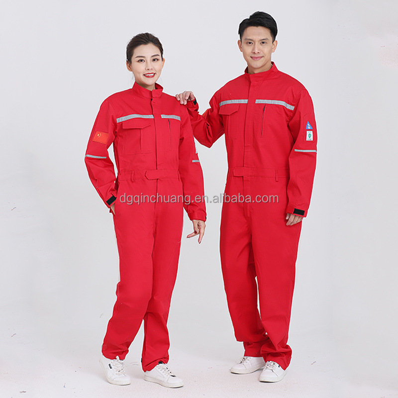 Custom high quality work overall construction workers reflective jumpsuit men's safety work clothes