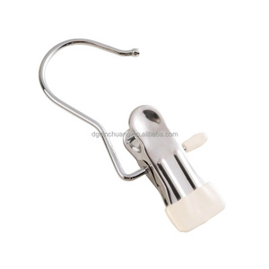 Multifunction Mini Laundry Hanging Hooks With Clip PVC Coated Metal Single Clip Hangers For Pant and Socks