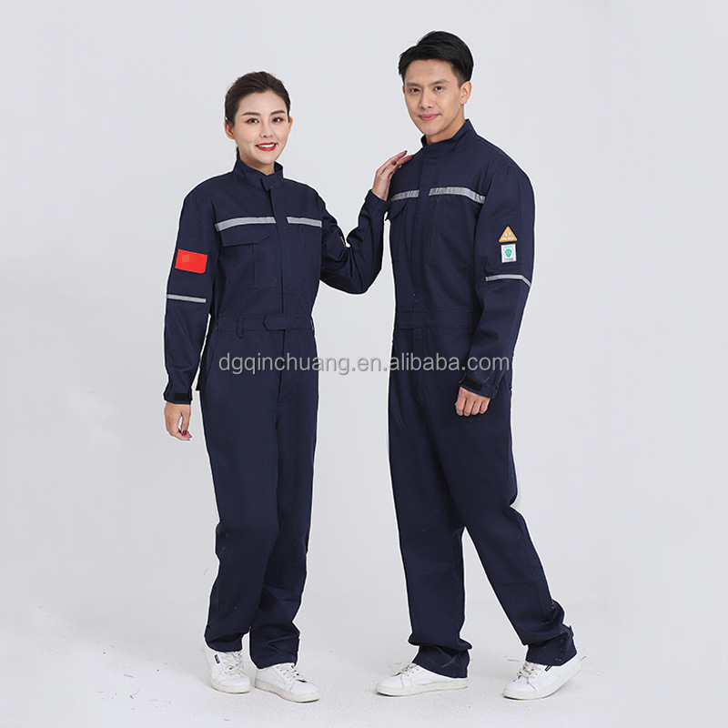 Custom high quality work overall construction workers reflective jumpsuit men's safety work clothes