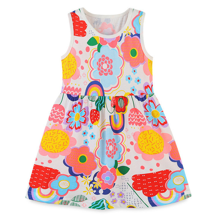 2024 Cotton Dress Girls Kds New Full Body Butterfly Wing Suspender Girls Dresses Rainbow Gauze Birthday Party Dress For Girls