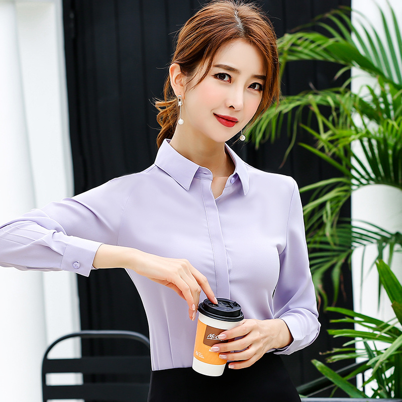 Professional chiffon white shirt women's casual loose Japanese shirt long sleeve formal temperament top new women's shirt