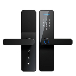 QLEUNG smart door lock S811 tuya wifi ttlock app remote control with fingerprint password card key unlocking wifi smart locks