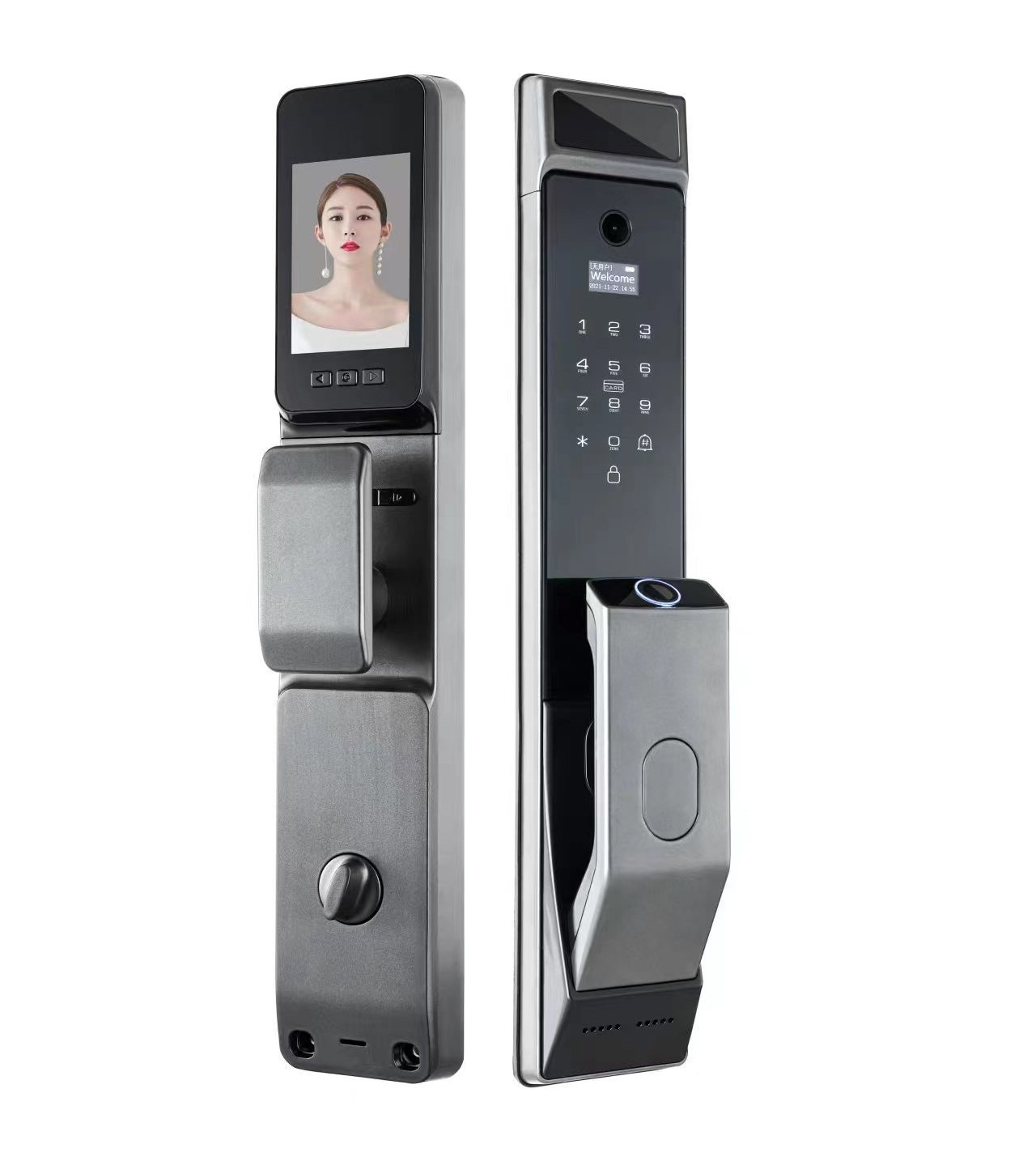 Qleung Intelligent Door Lock Fingerprint USmart Go Tuya App Passcode Smart Door Lock with Camera