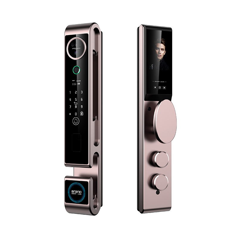 S666 3D Face Recognition Luxury Smart Lock Tuya WiFi Intercom Fingerprint Kuncipintu Card Passcode Digital Door Lock With Camera