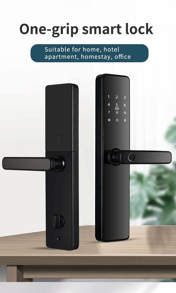 Hot Selling S819 Smart Tuya WiFi App TTlock Door Lock Biometric Fingerprint Password Key Card Intelligent Smart Home Lock