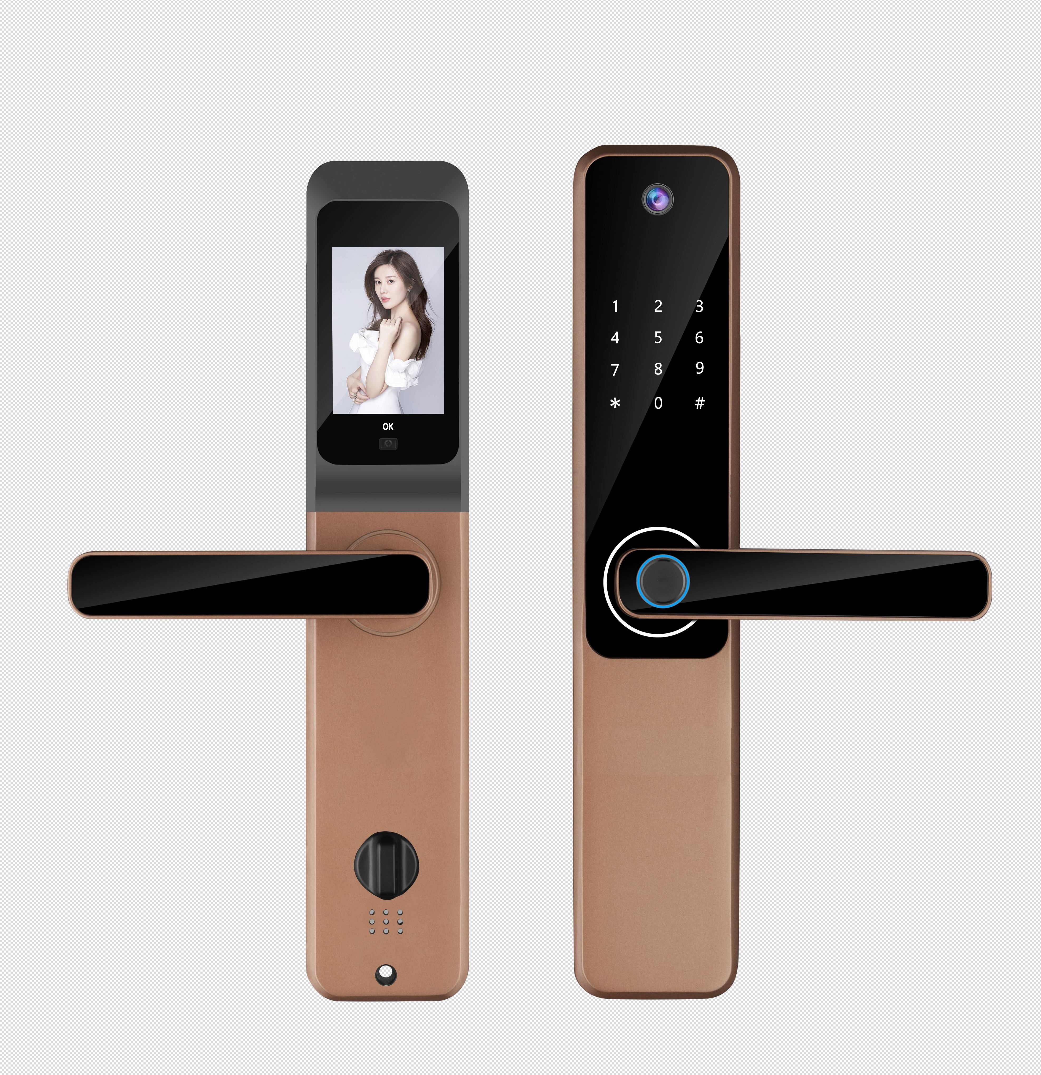 New Design Camera Tuya Smart Doorlock Fingerprint Digital Code IC Card Wifi Lock Remote Control Smart Door Lock