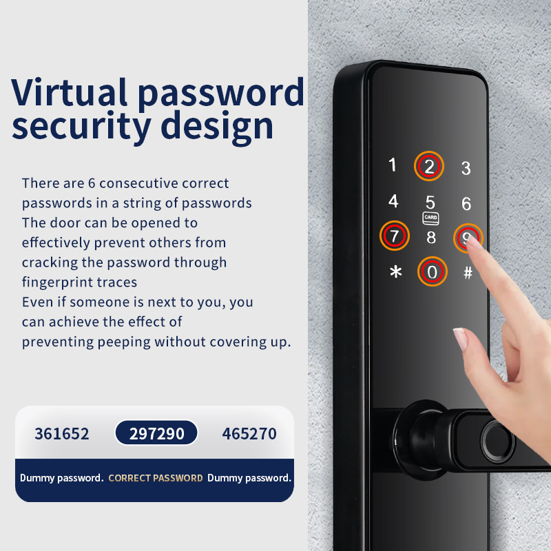 Hot Selling S819 Smart Tuya WiFi App TTlock Door Lock Biometric Fingerprint Password Key Card Intelligent Smart Home Lock