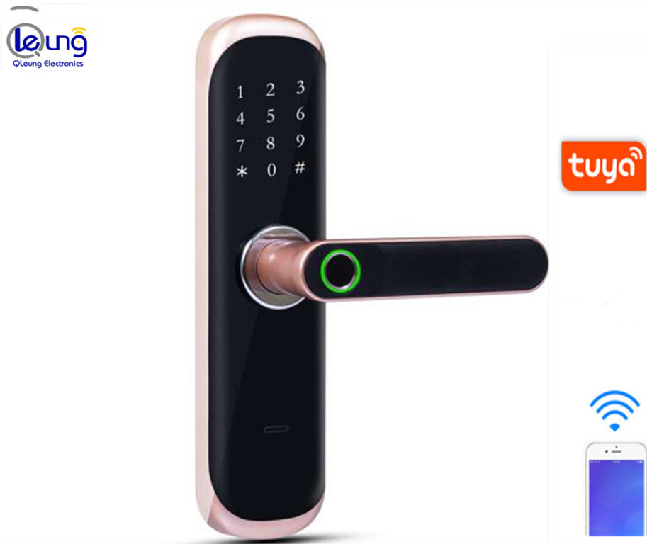 Smart Tuya TTlock Smartphone Wifi Digital Fingerprint Electronic Password Card Key Smart APP Door Lock For Apartment