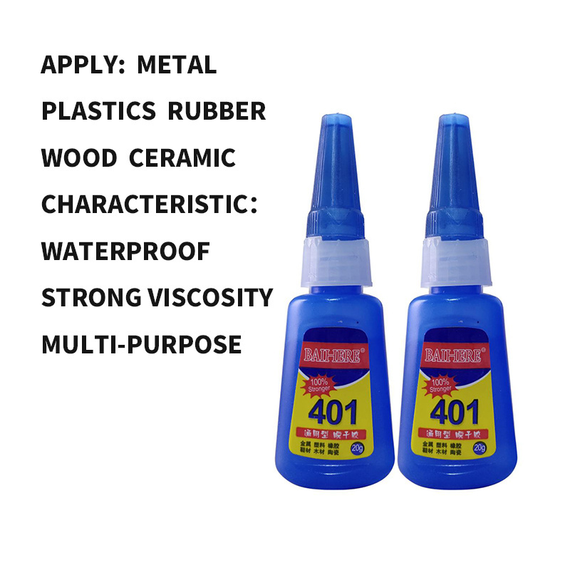 Custom Industrial Food Grade Metal Rubber Multi Liquid Plastic Wood Adhesive 401 super Glue