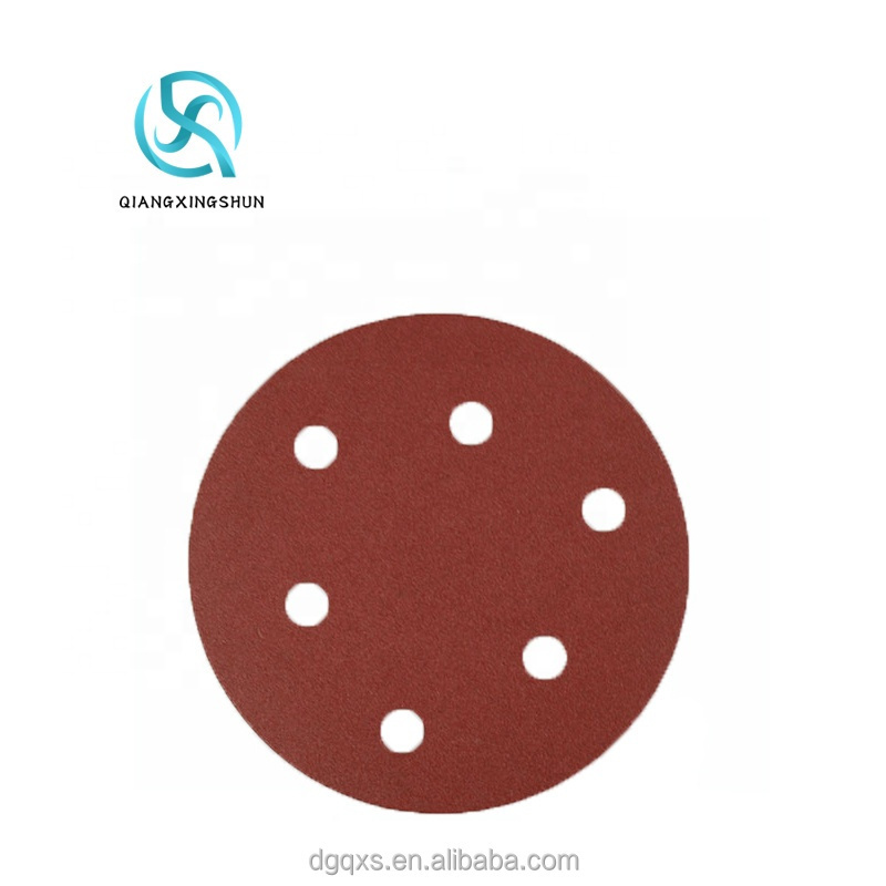 5inch Sanding Paper Disc Aluminum Oxide 125mm OEM Red Round Adhesive Sanding Disc