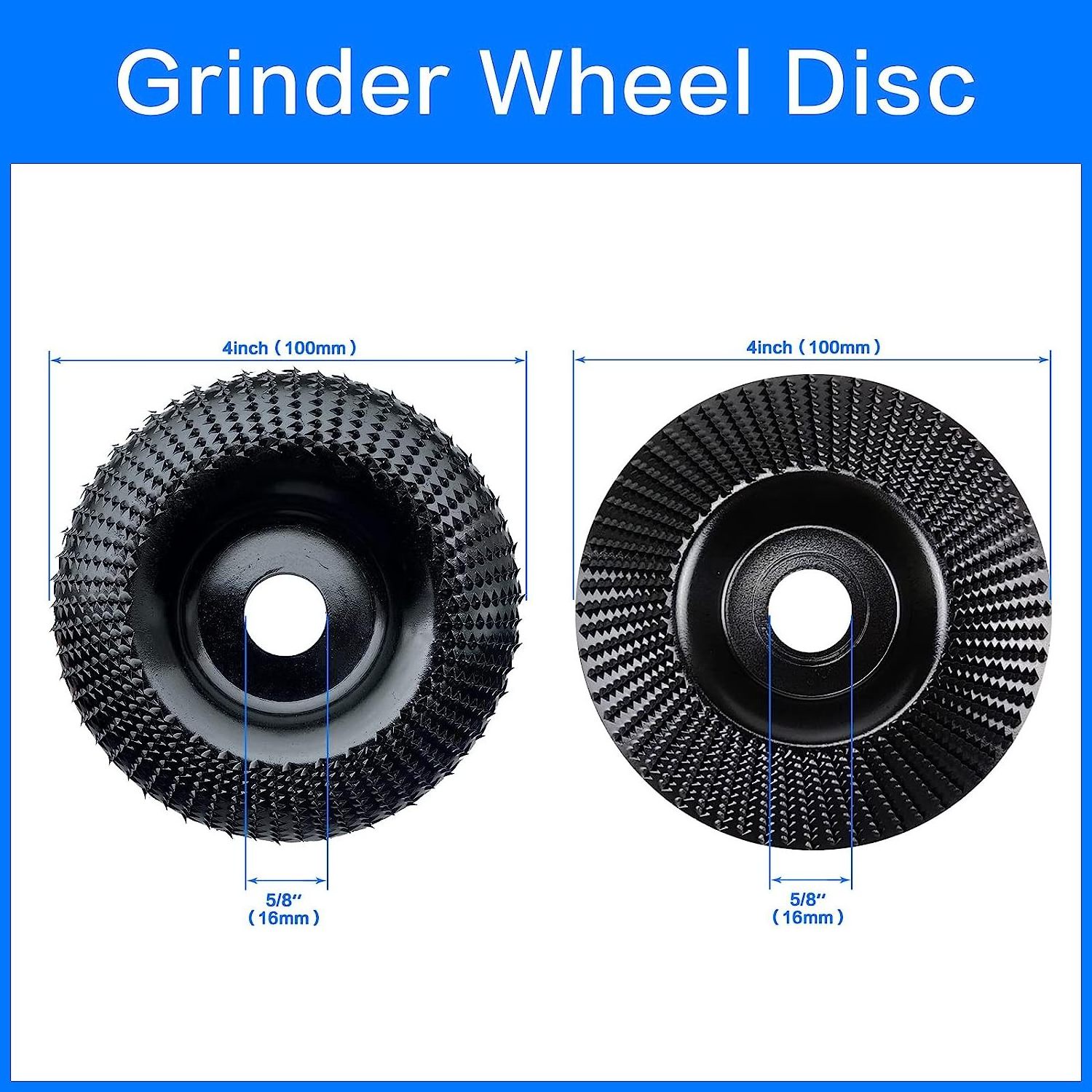 Wood Carving Disc Set 4  (100mm) for Angle Grinder with 5/8  (16mm) Arbor Woodworking Angle Grinder Attachments