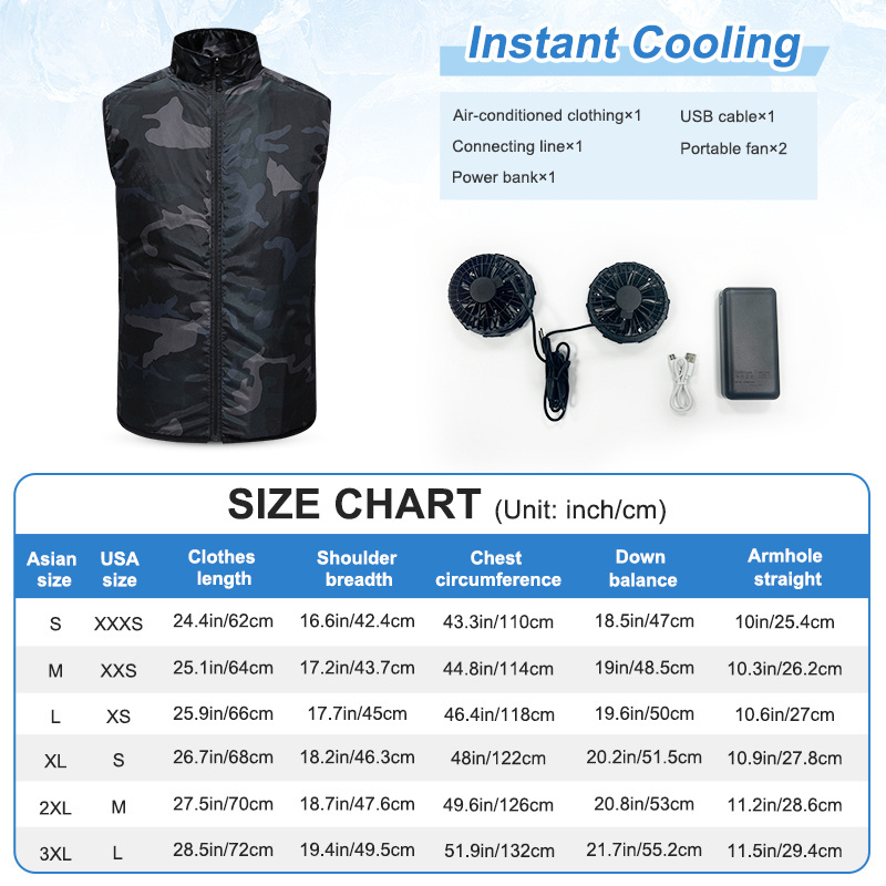 Summer Wokerwear Air Conditioner Vest Clothes Work Uniform Cooling Fan Vest with Fan