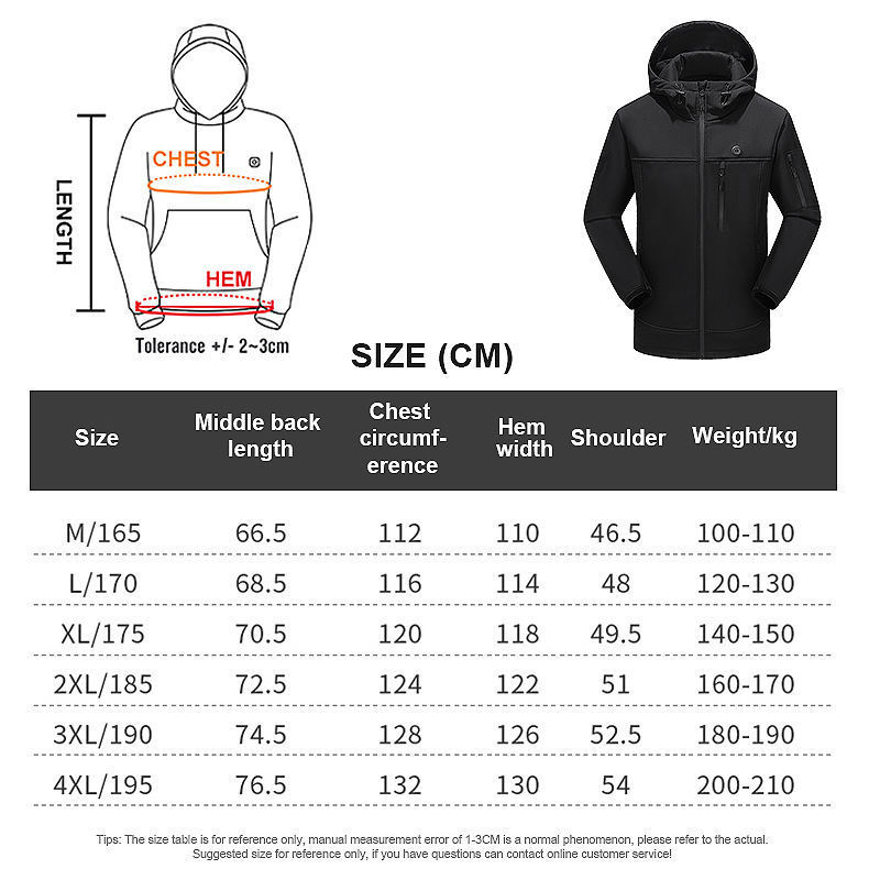 Outdoor Heating Jacket Waterproof Veste Chauffante Rechargeable Battery Usb Hunting Men Heating Jacket For Winter