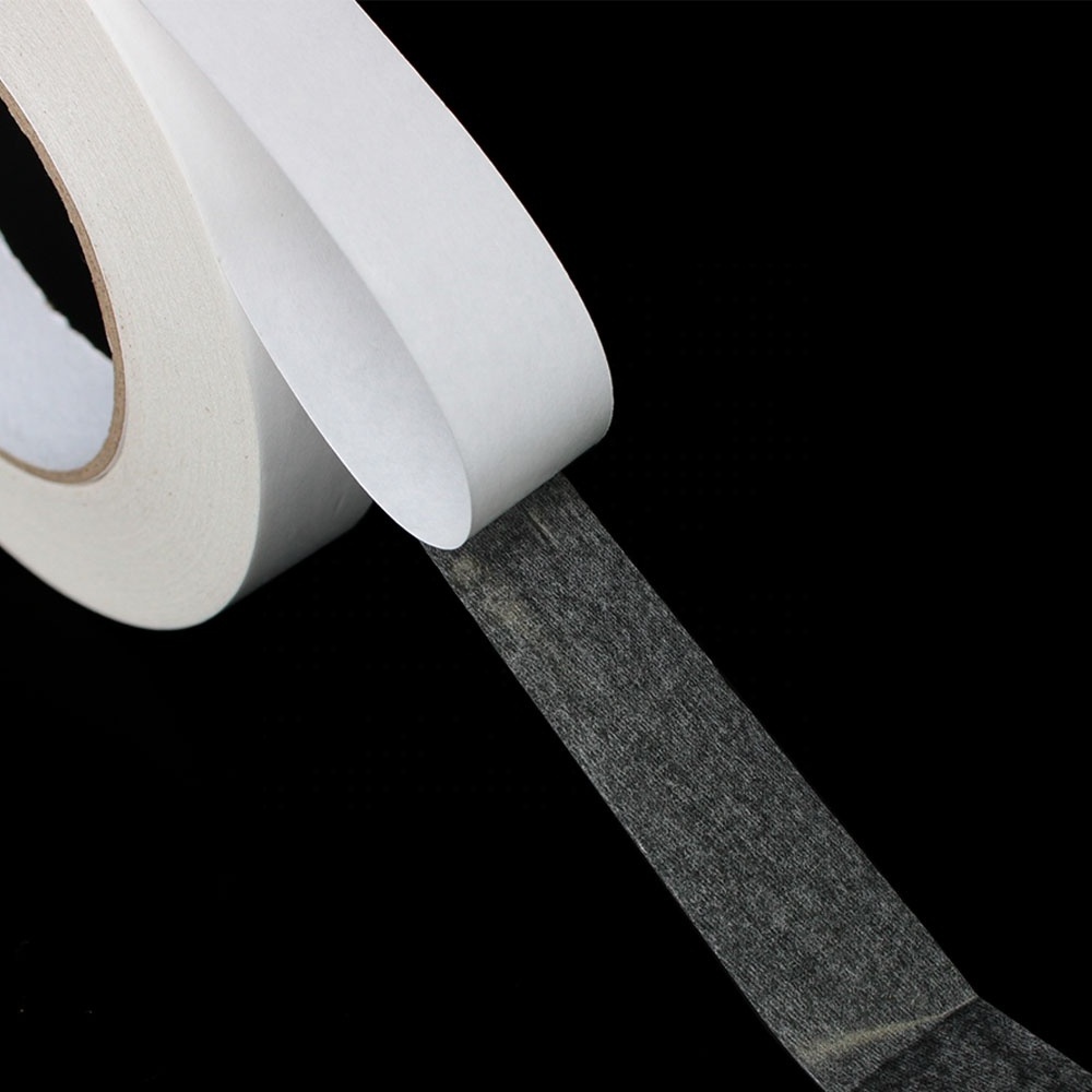 Recyclable High Viscosity Envelope Nonwoven Paper Base Double Sided Coated Hot Melt Oil Solvent Glue Tissue Self Adhesive Tape