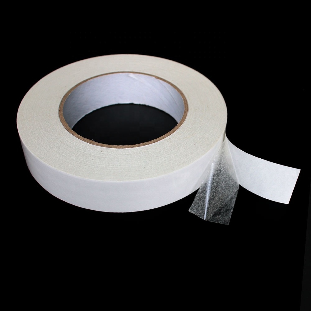 Recyclable High Viscosity Envelope Nonwoven Paper Base Double Sided Coated Hot Melt Oil Solvent Glue Tissue Self Adhesive Tape