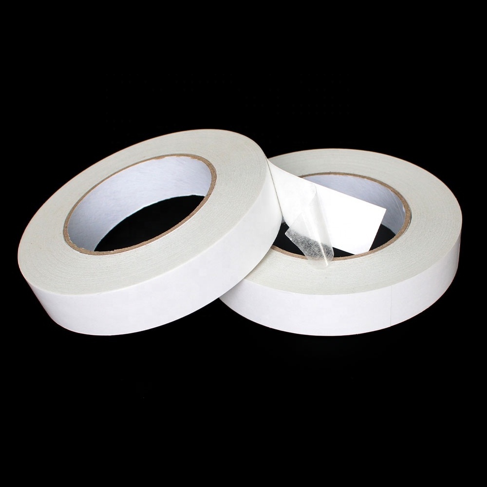 Recyclable High Viscosity Envelope Nonwoven Paper Base Double Sided Coated Hot Melt Oil Solvent Glue Tissue Self Adhesive Tape