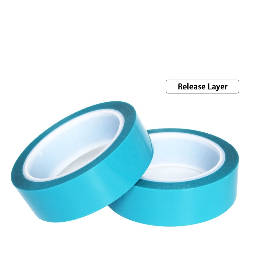 Recyclable Heat Resistant Polyester PET Film Base Material No-Residual Refrigerator Blue PET Holding Self Adhesive Tape