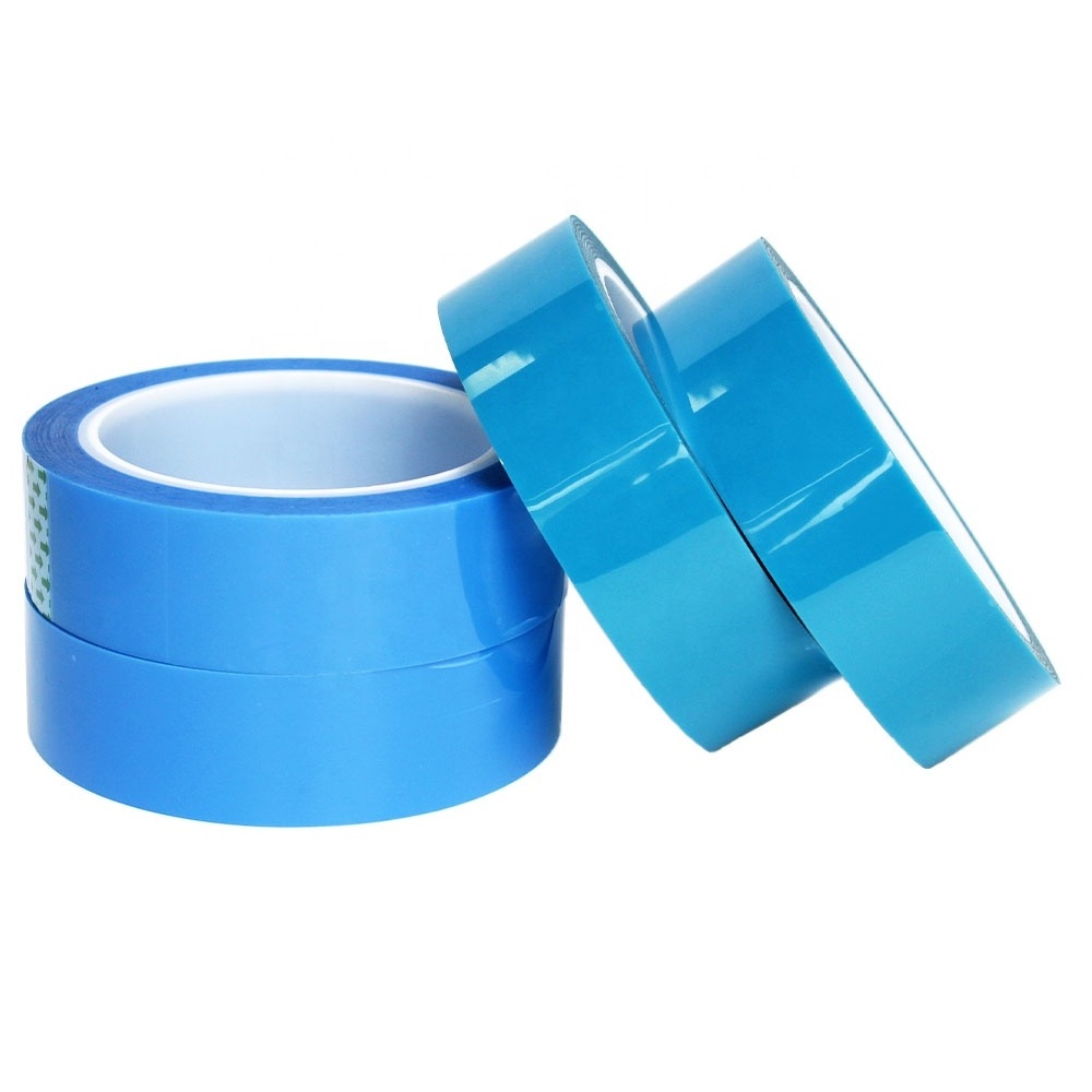 Recyclable Heat Resistant Polyester PET Film Base Material No-Residual Refrigerator Blue PET Holding Self Adhesive Tape