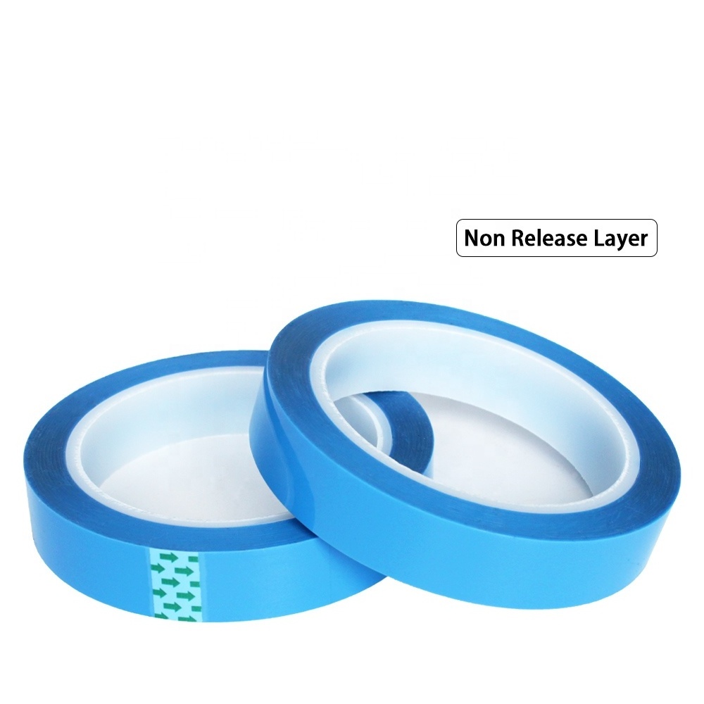 Recyclable Heat Resistant Polyester PET Film Base Material No-Residual Refrigerator Blue PET Holding Self Adhesive Tape