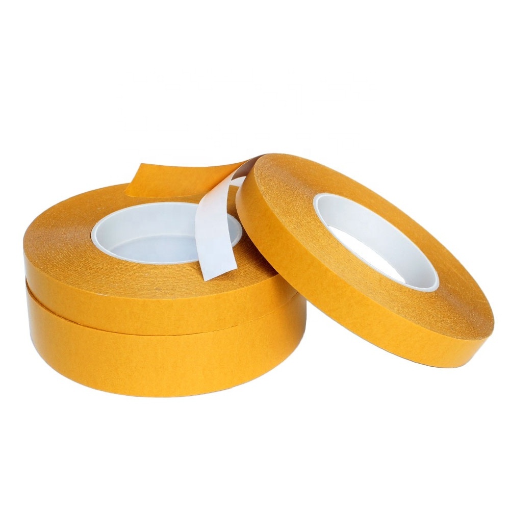 Recyclable High Viscosity Heavy Duty Mounting Yellow Liner White Color PVC Base Double Sided PVC Self Adhesive Tape