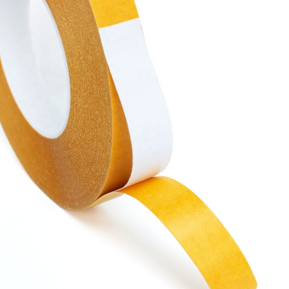 Recyclable High Viscosity Heavy Duty Mounting Yellow Liner White Color PVC Base Double Sided PVC Self Adhesive Tape