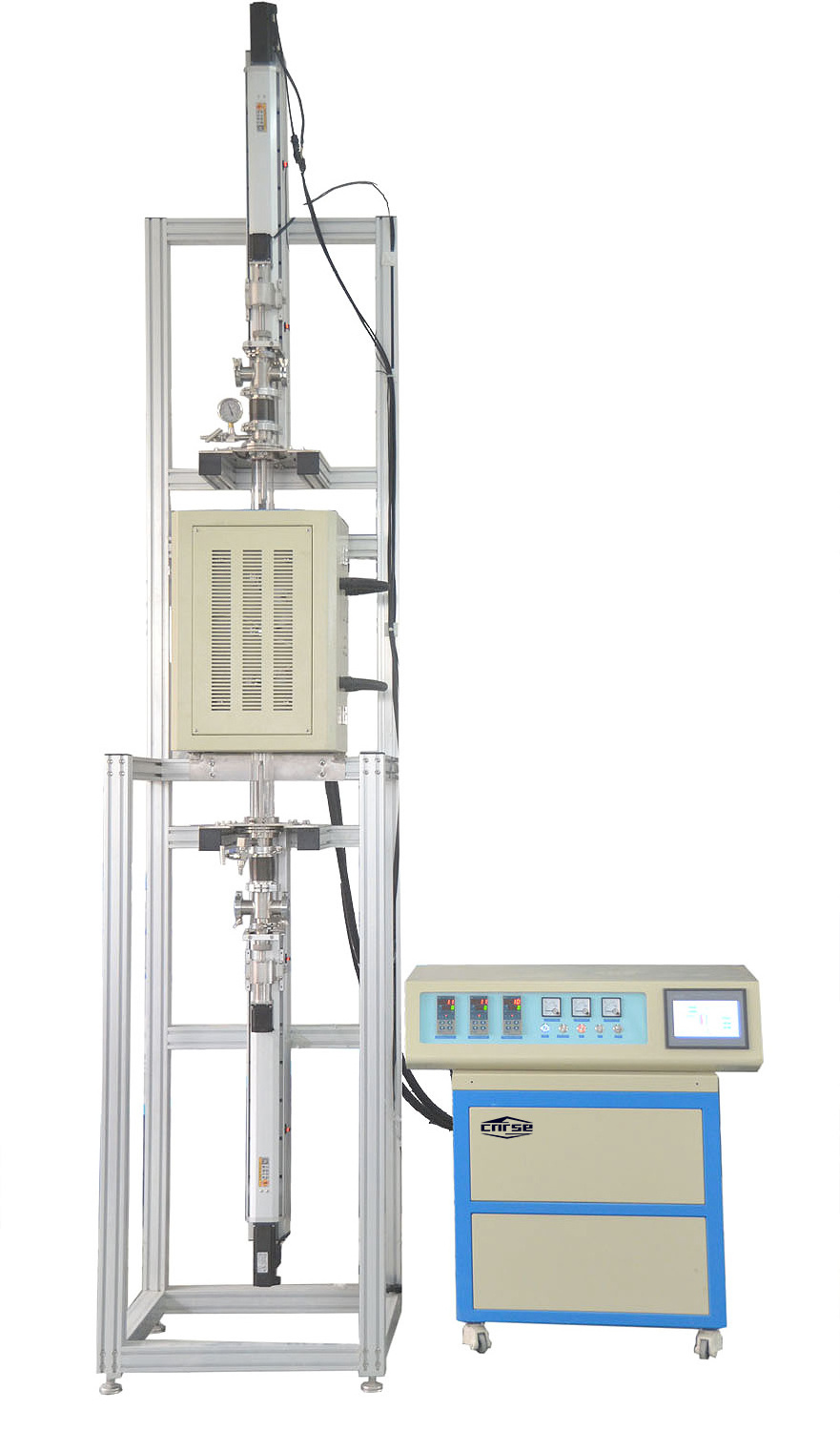 Laboratory three heating zones Bridgman Crystal Growth Tube Furnace with Hanging Wire Mechanism Up to 1200C