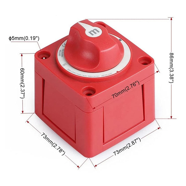 6006 300A Marine Power Switch Red ON-OFF Battery Switch