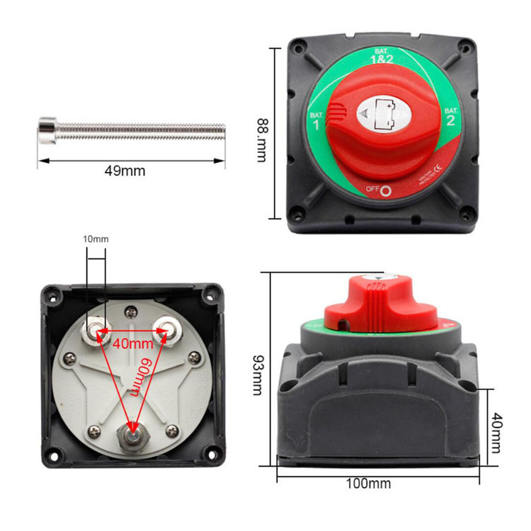 Dual Battery Selector Switch Power Switch for 2 batteries