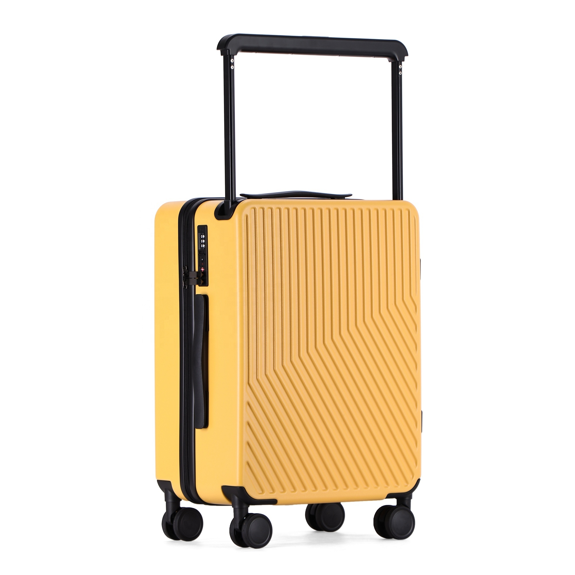 2024 New Exclusive Double Silent Spinner Wheels 100% PC Travel Suitcase Wide Trolley Luggage With Built-in TSA Lock