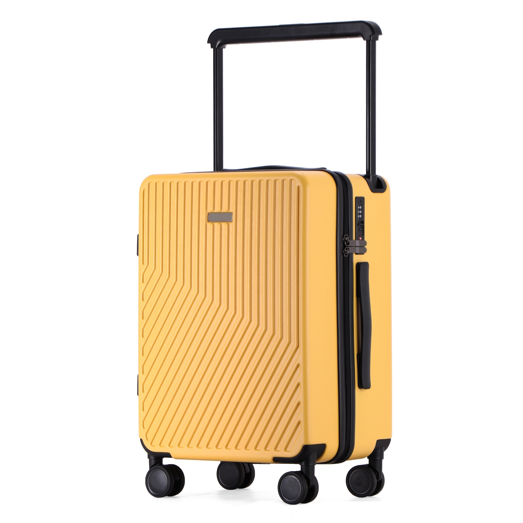 2024 New Exclusive Double Silent Spinner Wheels 100% PC Travel Suitcase Wide Trolley Luggage With Built-in TSA Lock