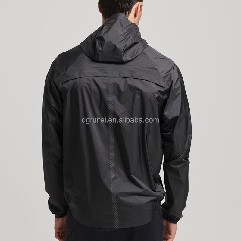 custom logo reflective windbreaker half zip ripstop activewear wind resistant run lightweight waterproof shell jacket for men