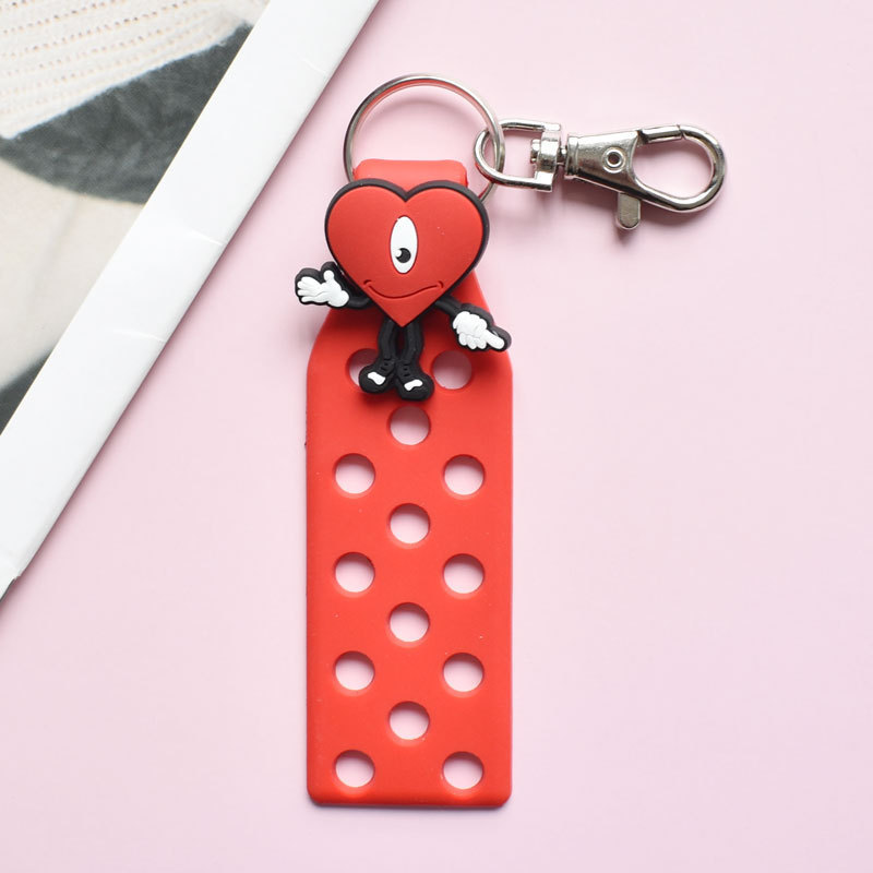 Wholesale Croc Charm Keychains Soft Eva Silicone Pvc Keyring With Holes Diy Accessories Rubber Keychain