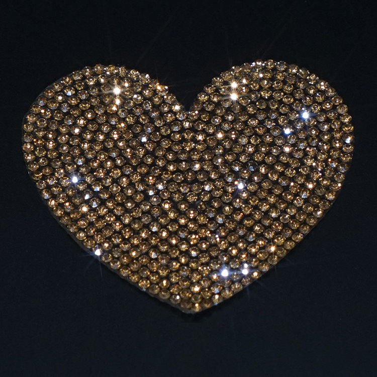 Hotfix Heart Elegant Jewelry Rhinestone Beads Adhesive Flat Back Heat Transfer Bulk Rhinestones Wholesale For Jumpsuit Women