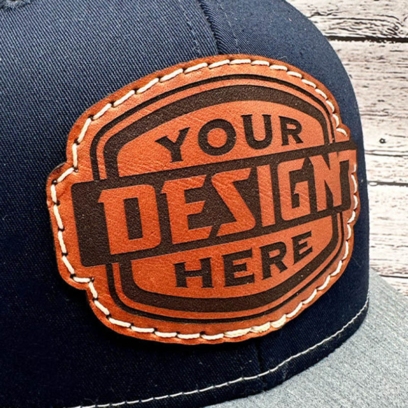 Custom Logo PU Leather Label Sew On Hat Brand Name Label Wholesale Embossed leather jean label Leather Patch