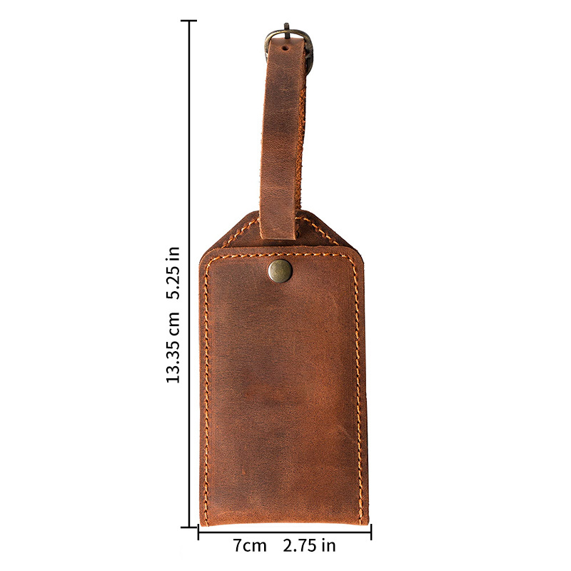 Vintage Blank Leather Suitcase Luggage Tag Label Bag Pendant Anti Lost Travel Accessories Custom Logo Give Away Gift Luggage Tag