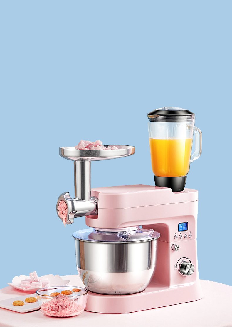 2022 Hot Sale Top Household Low Noise  5L Multifunctional 4 in 1 Stand Food Dough Cake Mixer With Juicer Blender, Meat Grinder