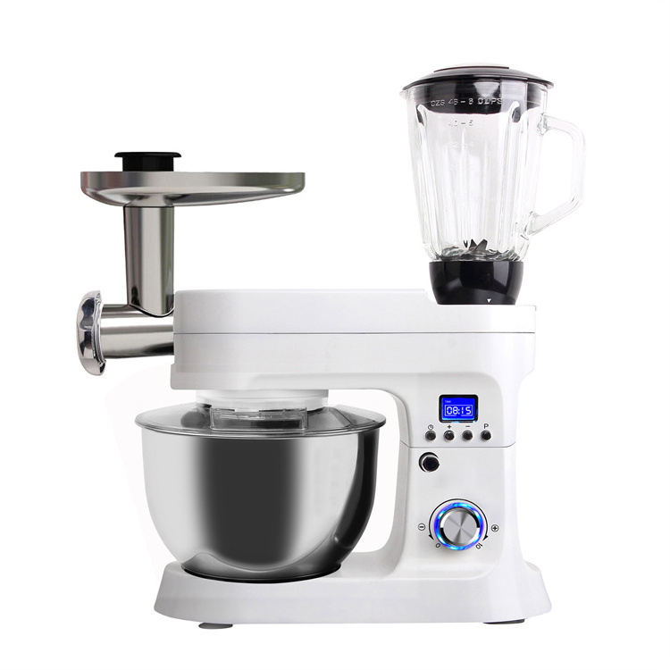 2022 Hot Sale Top Household Low Noise  5L Multifunctional 4 in 1 Stand Food Dough Cake Mixer With Juicer Blender, Meat Grinder