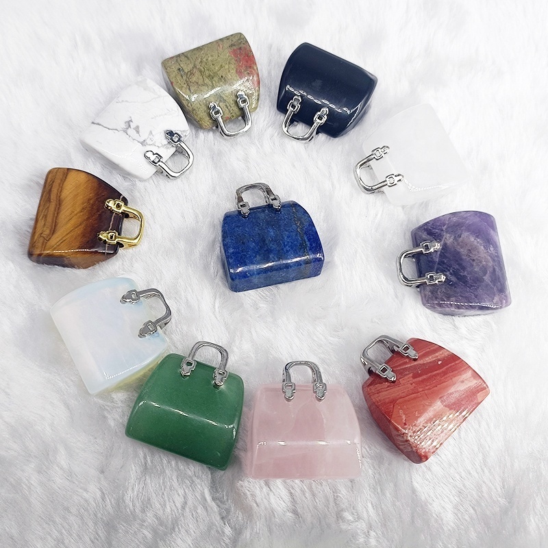 High Quality Crystal crafts seven chakra crystal pendant, Natural Gemstone Bags, 7 Chakra Stones Crystals and Healing Stones