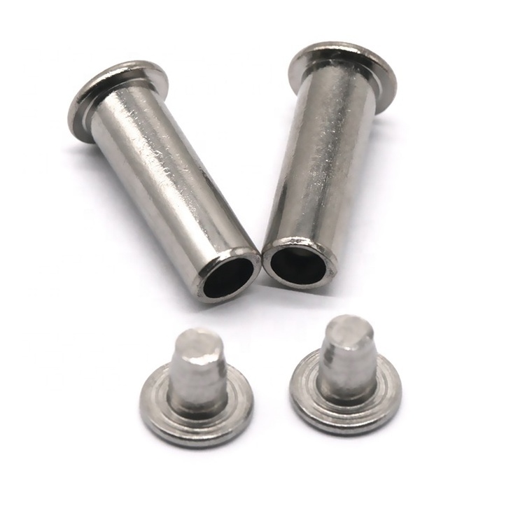 High Quality Factory Remaches 304 Stainless Steel Rivet Flat Head Male and Female Double Cap Rivets