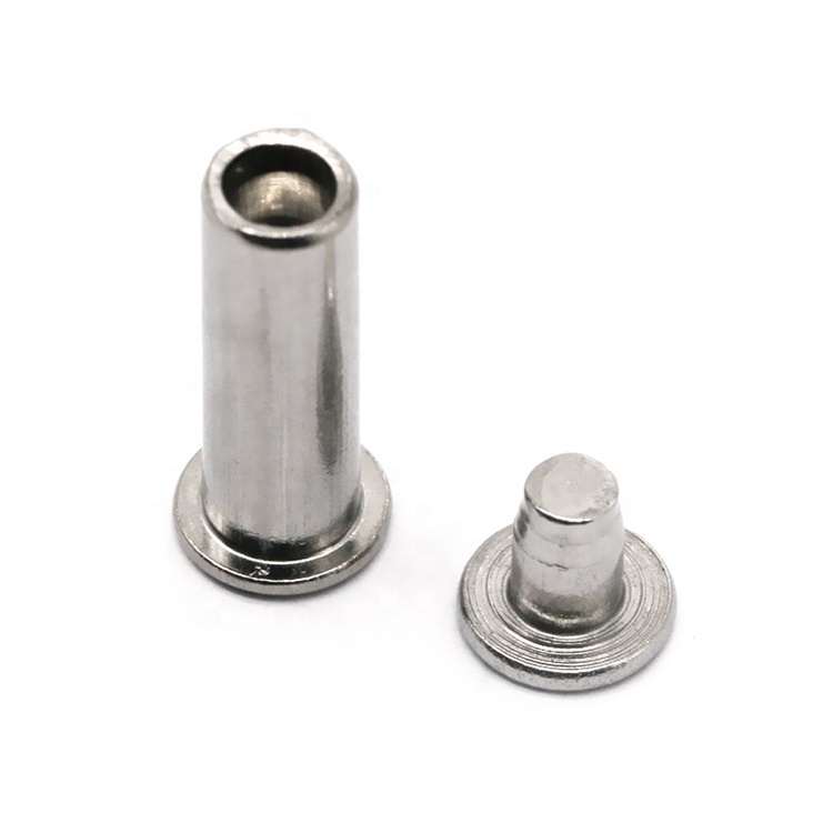 High Quality Factory Remaches 304 Stainless Steel Rivet Flat Head Male and Female Double Cap Rivets