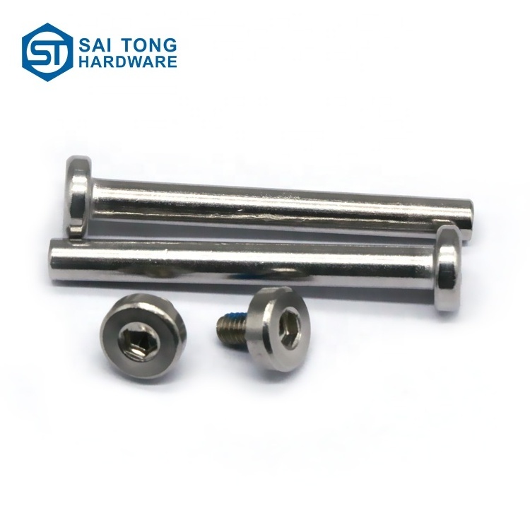 China Custom Made Stainless Steel Hexagon Socket Pan Head Pair Lock Male And Female Screws for Door Fasteners