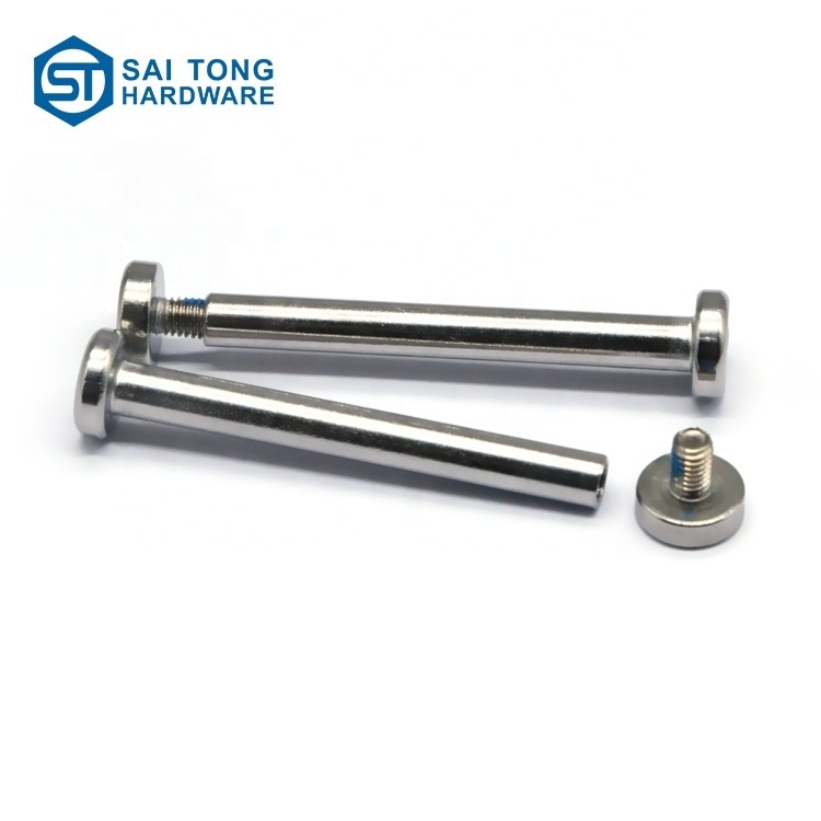 China Custom Made Stainless Steel Hexagon Socket Pan Head Pair Lock Male And Female Screws for Door Fasteners