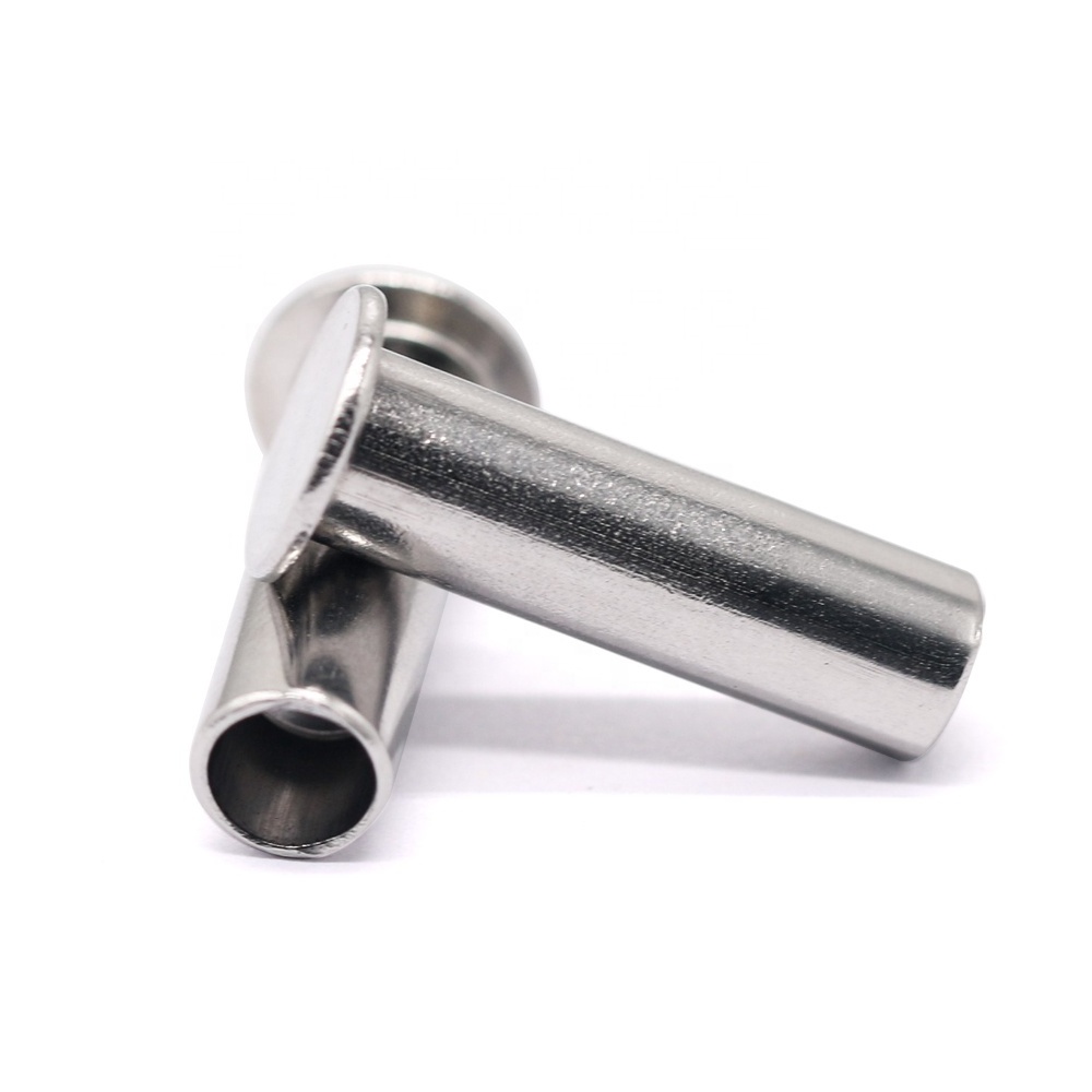 High Quality Wholesale Bright M6 Flat Head Stainless Steel Semi Tubular Rivets For Furniture