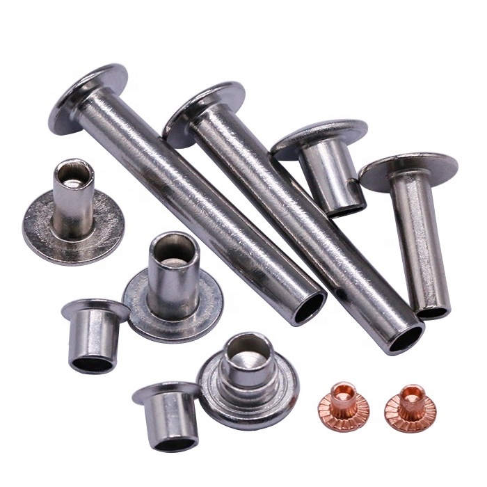 Free Sample Metal Custom Semi Tubular Solid Step Flat Round Countersunk Head M2 M3 M4 M5 M6 M8 Rivets for Fastening Leather Belt