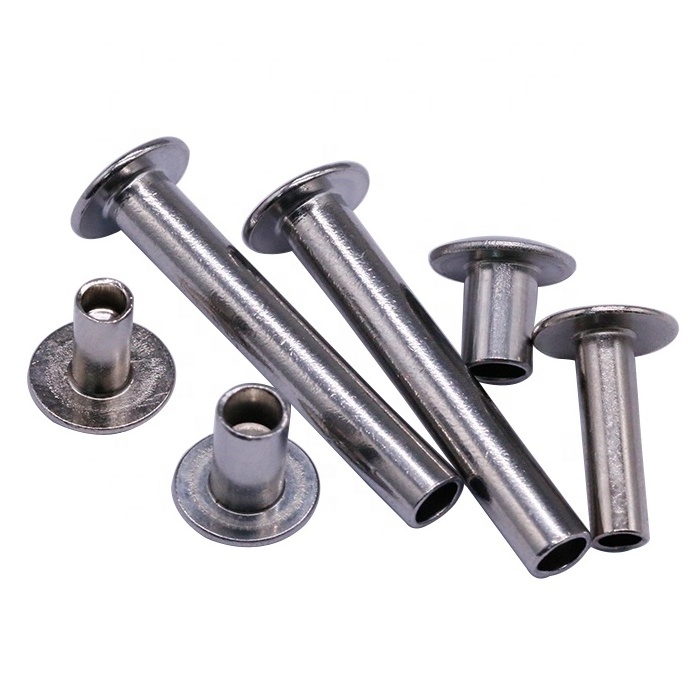 Free Sample Metal Custom Semi Tubular Solid Step Flat Round Countersunk Head M2 M3 M4 M5 M6 M8 Rivets for Fastening Leather Belt